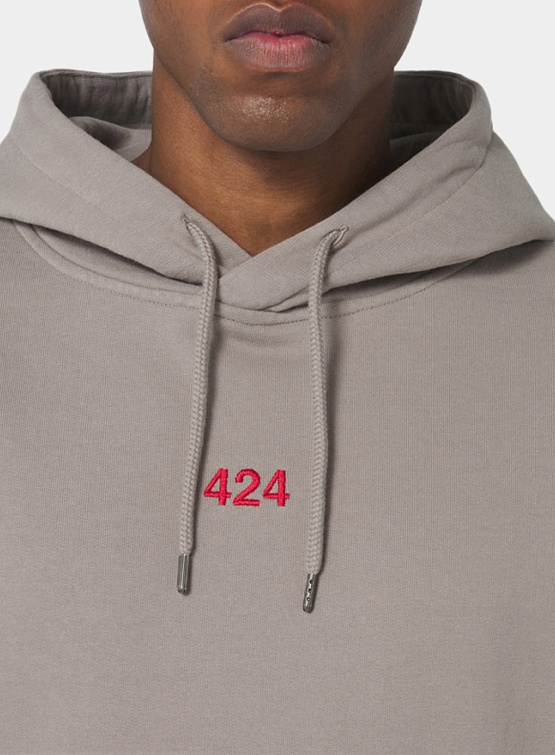 Худи 424 Logo-Embroidered Grey
