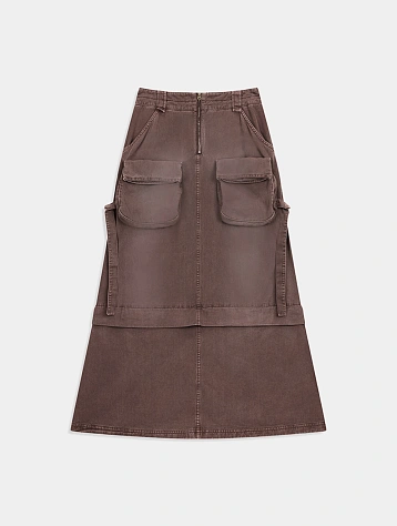 Женская юбка OPEN YY Cargo Pocket Maxi Skirt Brown