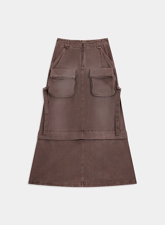 Женская юбка OPEN YY Cargo Pocket Maxi Skirt Brown