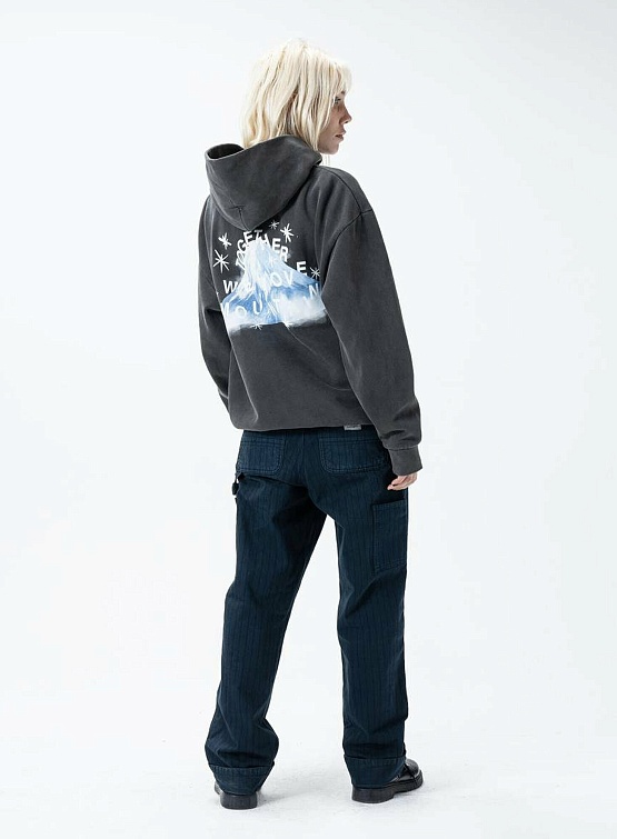 Худи MARKET Move Mountains Hoodie Washed Black
