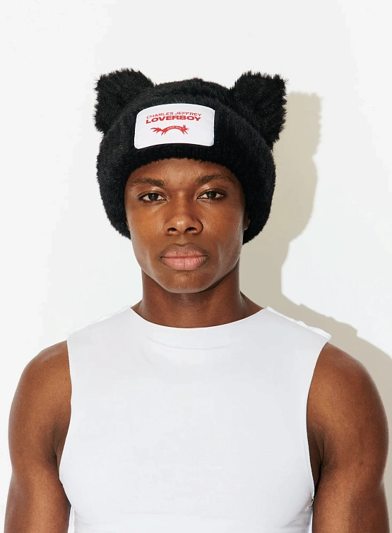 Шапка Charles Jeffrey Loverboy Fluffy Chunky Ears Black