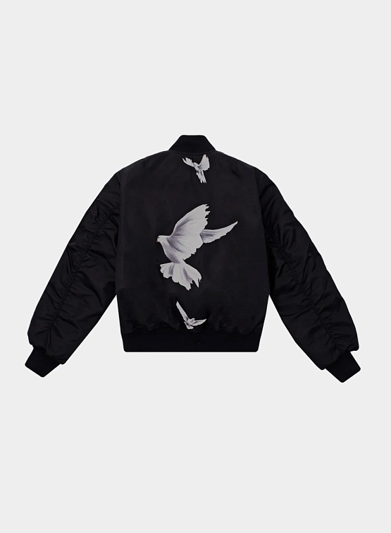 Бомбер 3.PARADIS Freedom Doves MA-1 Jacket Black