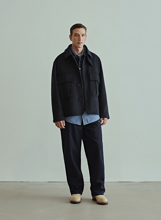 Куртка Uniform Bridge Pocket Wool Short Coat Dark Navy