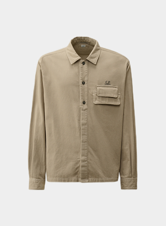 Рубашка C.P. Company Armored Stretch Satin Vintage Khaki