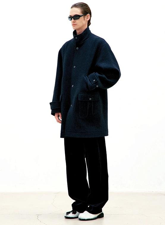 Пальто COOR Cashmere Blend Stand Collar Charcoal