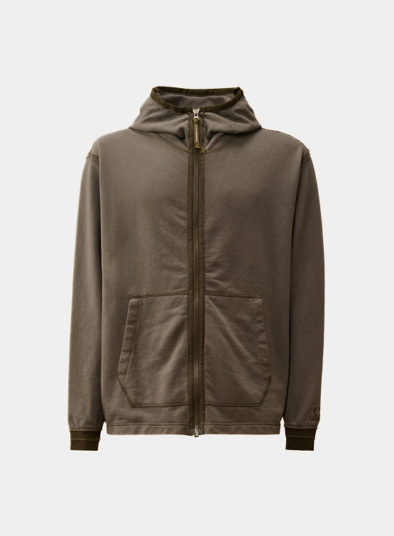 Зип-худи C.P. Company Diagonal Fleece Mixed Smoked Pearl