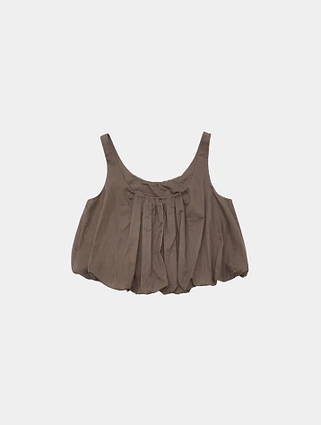 Топ AMOMENTO Sheer Volume Crop Top Brown