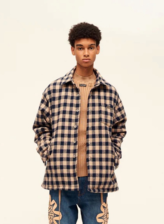 Рубашка Bluemarble Plaid Padded Overshirt Navy