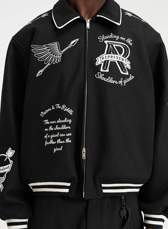 Бомбер Represent Clo Cherub Wool Varsity Jet Black