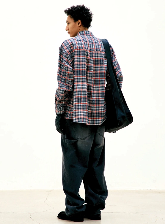 Рубашка COOR Cutoff Checkered Shirt Red Check