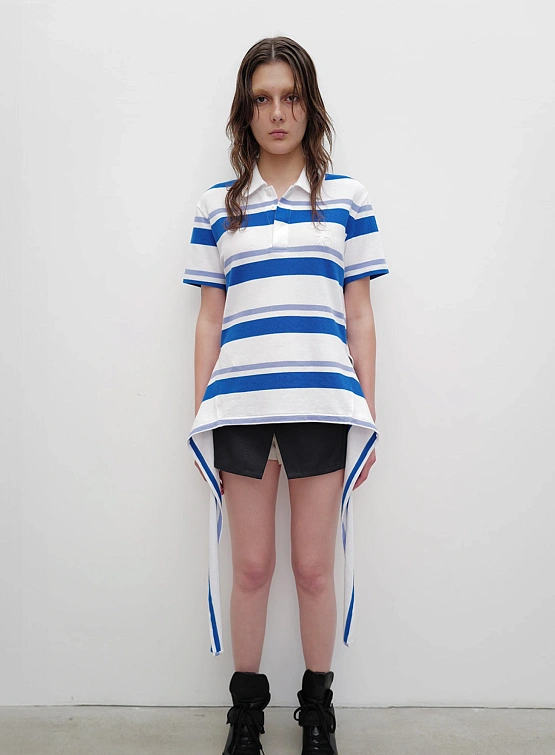 Женская Футболка OPEN YY Trim Polo T-Shirt Blue