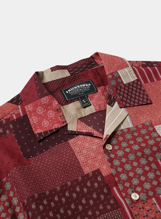 Рубашка FrizmWORKS Mixed Patchwork Burgundy