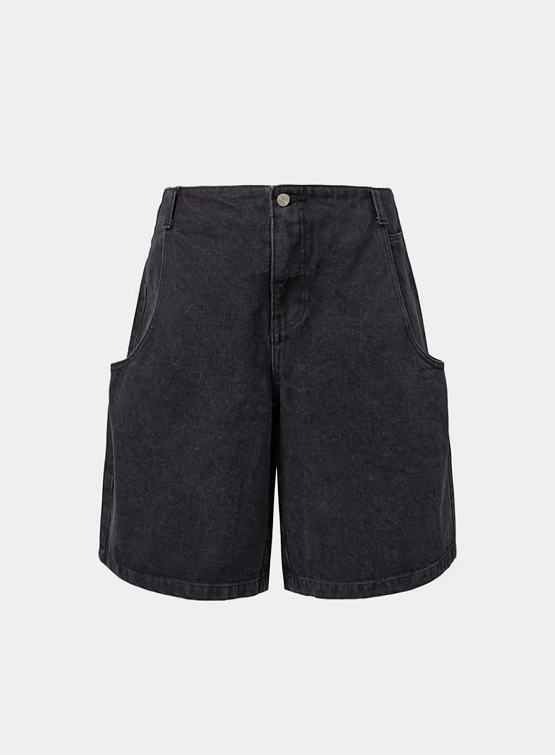 Шорты AMOMENTO Cut-Out Pocket Denim Black