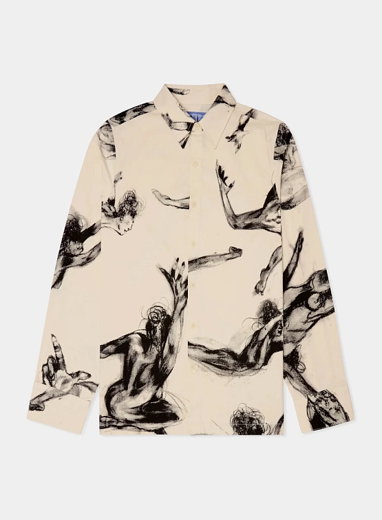 Рубашка KidSuper Trapeze Performer Button Up Cream