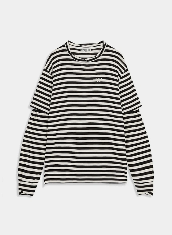 Женский лонгслив OPEN YY Layered Stripe Black