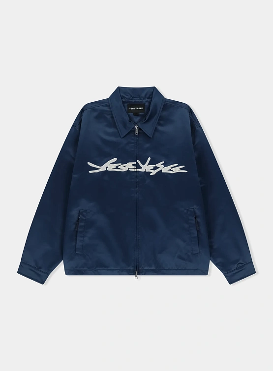 Куртка YESEYESEE Logo Applique Satin Coach Navy