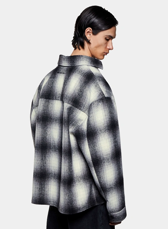 Рубашка MKI MIYUKI ZOKU Wool Check Box Off White/Black