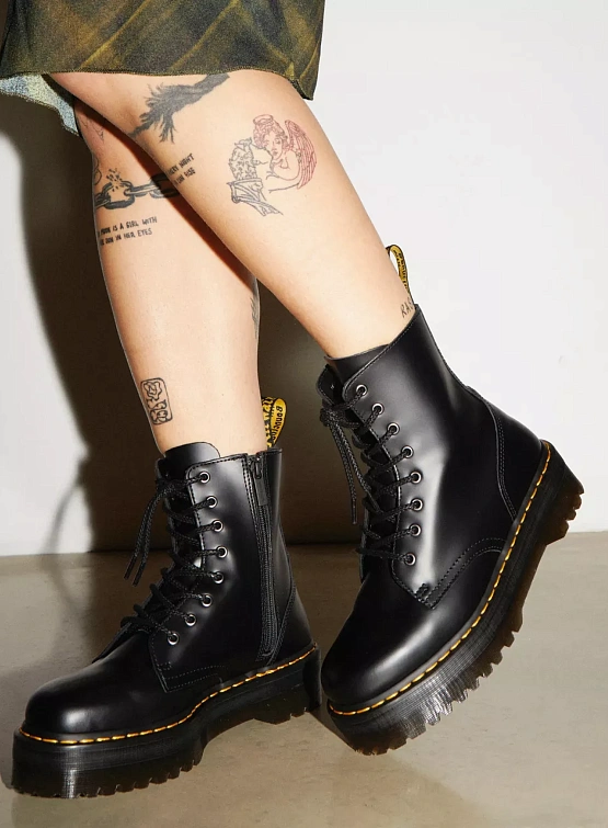 Dr. Martens Jadon Polished Smooth Leather Black Dr. Martens Studio Slow