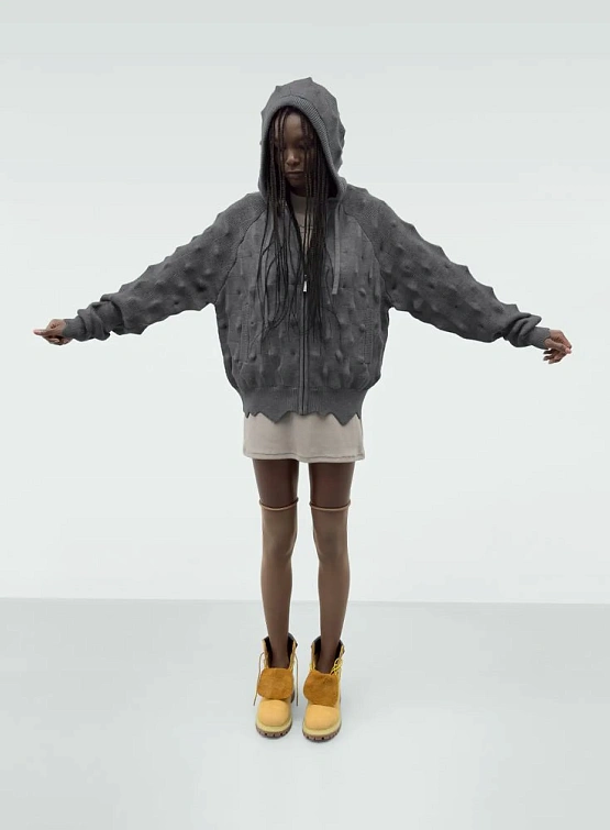 Зип-худи MADFRENZY Spiked Zip-Up Grey