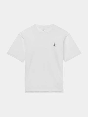 Футболка C.P. Company No Gravity Jersey Logo Gauze White