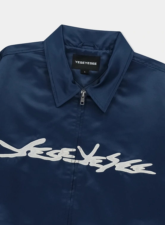 Куртка YESEYESEE Logo Applique Satin Coach Navy