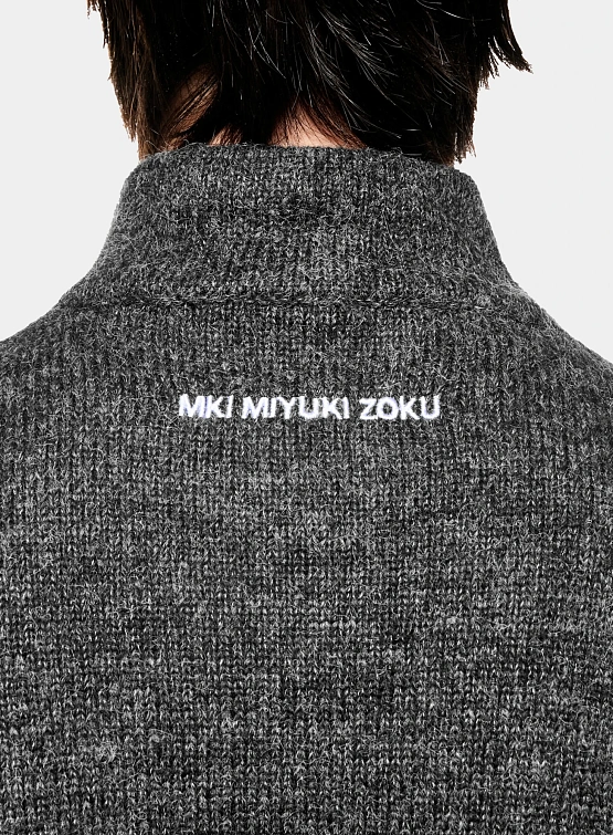 Кардиган MKI MIYUKI ZOKU Mohair Blend Knit Track Charcoal
