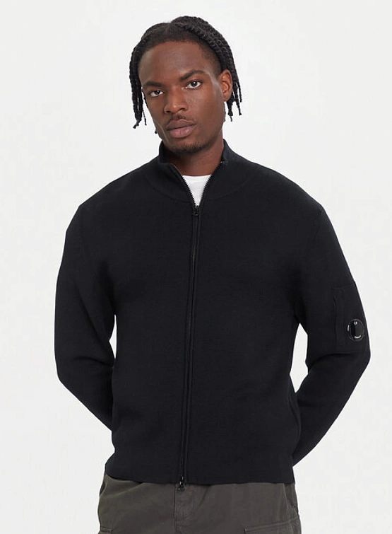 Кардиган C.P. Company Re-Wool Full Zip Lens Black