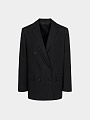 женский пиджак juun.j double breasted striped overfit jacket black