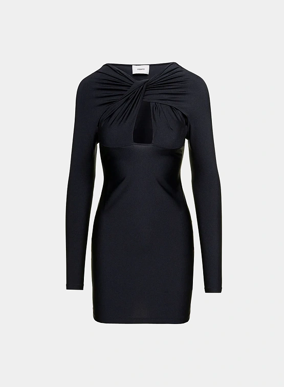 Женское платье Coperni Twisted Cut-Out Jersey Dress Black