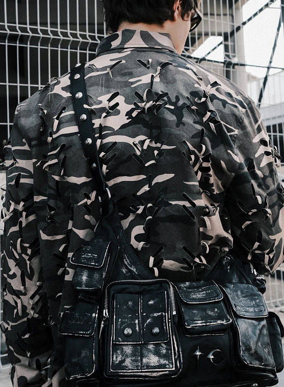 Рубашка JUNTAE KIM Laser-Slashed Camouflage