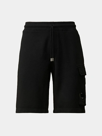 Шорты C.P. Company Cotton Diagonal Fleece Cargo Black
