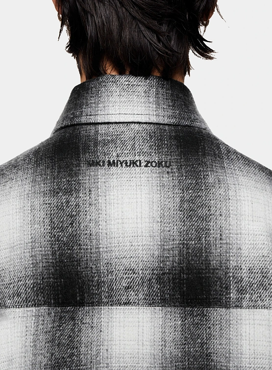 Рубашка MKI MIYUKI ZOKU Wool Check Box Off White/Black