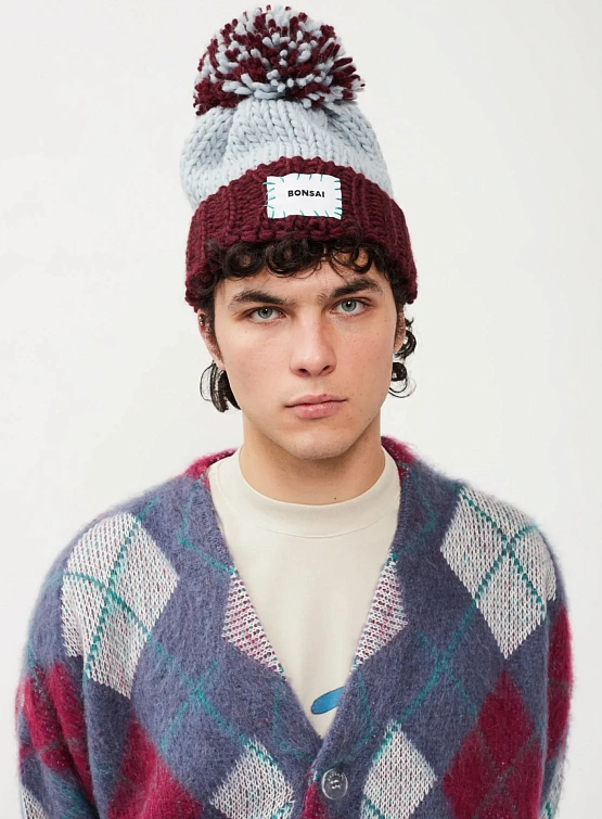 Шапка BONSAI Pon Pon Knit Beanie Red