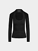 Женский лонгслив Coperni Long Sleeve Cut-Out Knit Black