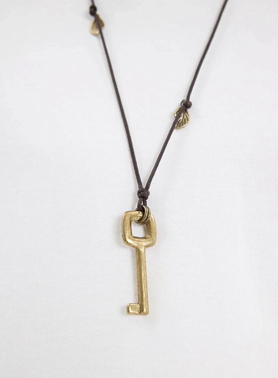 Ожерелье AFTER PRAY Safari Key Leaf Antique Gold