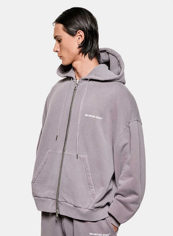 Зип-худи MKI MIYUKI ZOKU Uniform Zip Hoody Pigment Raisin