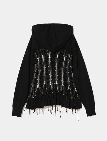 Женское худи UNDERCOVER Zip-Up Lace-Up Black