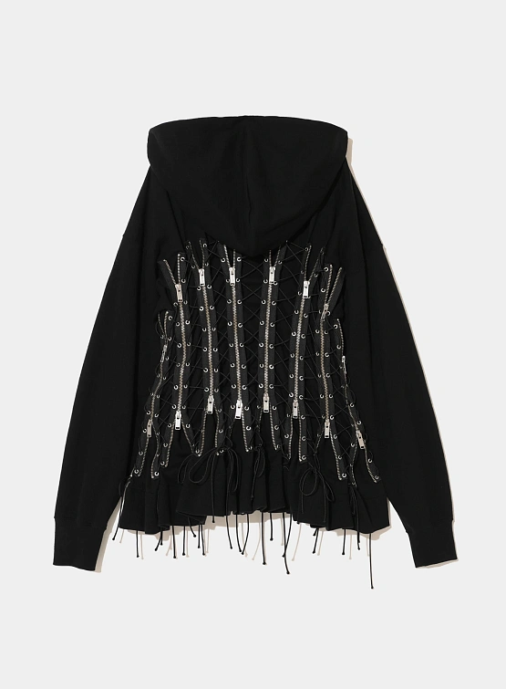 Женское худи UNDERCOVER Zip-Up Lace-Up Black