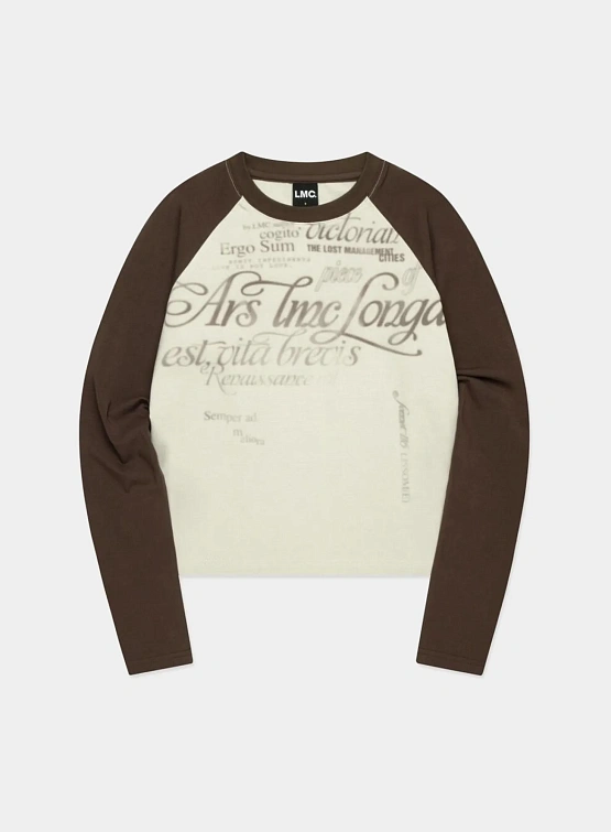 Женский лонгслив LMC Wm Gradation Lettering Raglan Long Brown