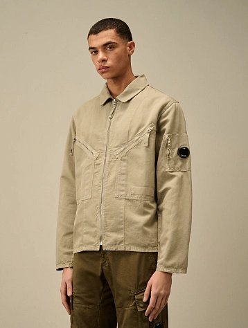 Овершот C.P. Company Cotton Linen Full Zip Vintage Khaki