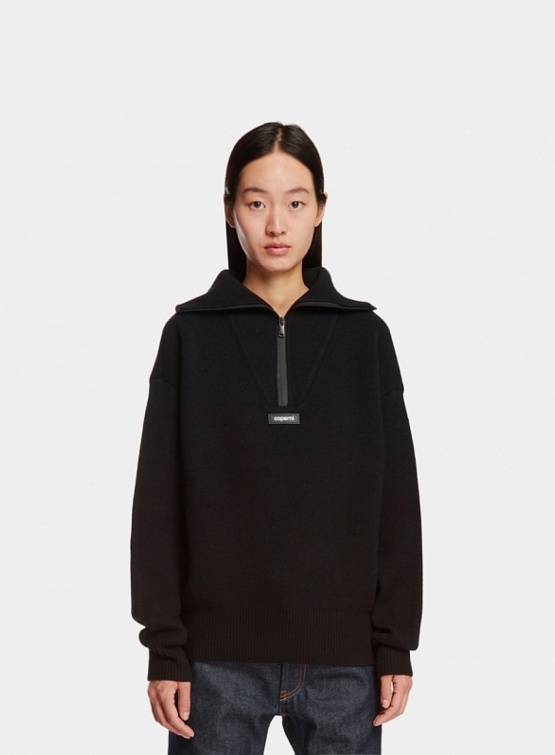 Женский халф-зип Coperni Half-Zip Boxy Sweater Black