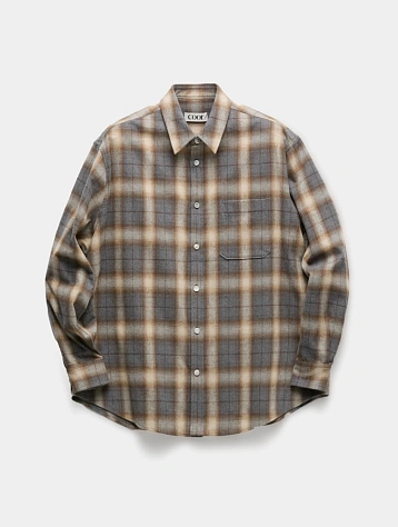 Рубашка COOR Ombre Flannel One Pocket Check Brown