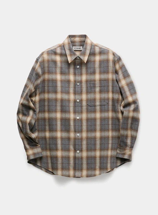 Рубашка COOR Ombre Flannel One Pocket Check Brown