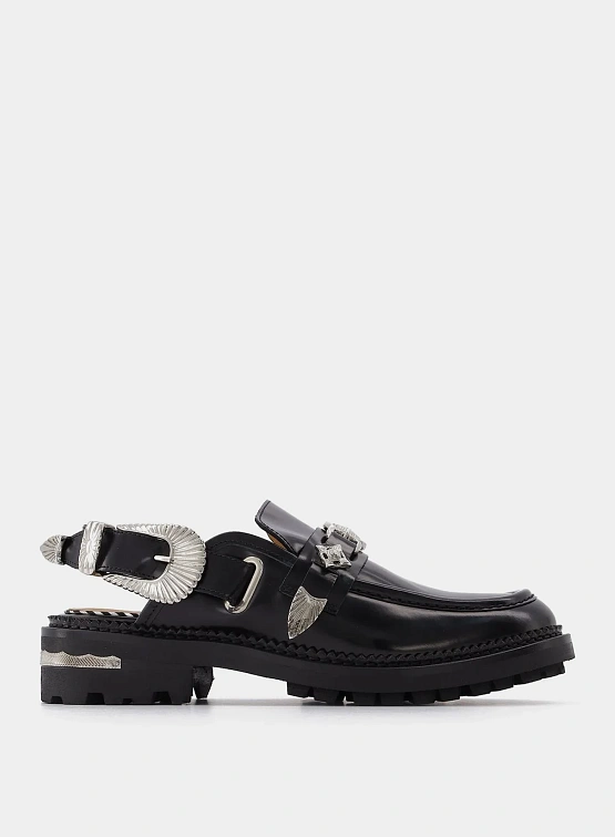 Женские лоферы TOGA Metal Mule Polido Black