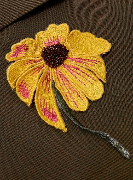 Женский блейзер Song for the Mute "Flower" Square Brown