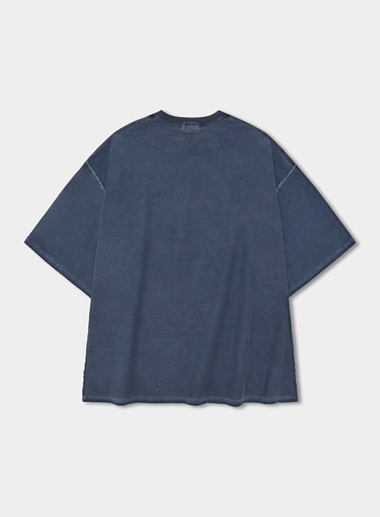 Футболка ANGLAN Pigment Cracked Graphic Half Tee Washed Blue