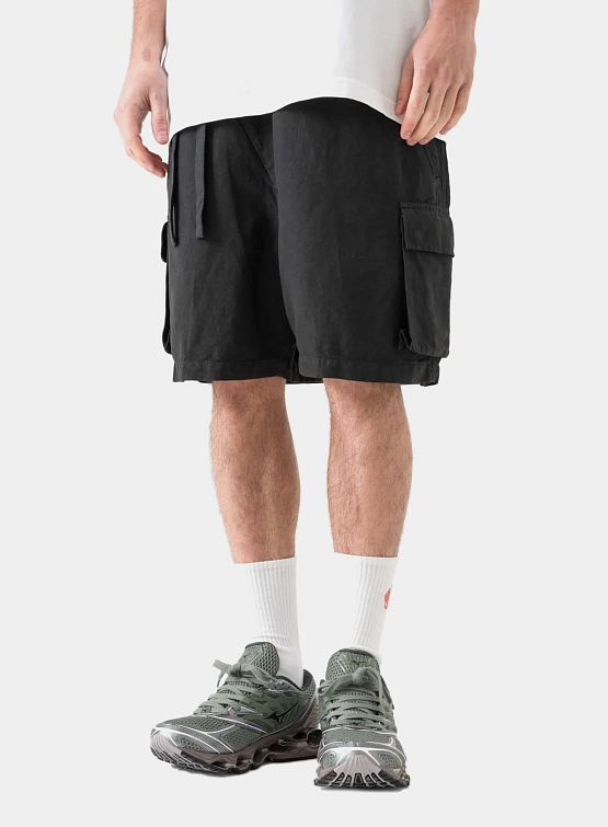 Шорты MAHARISHI 6082 Hemp Cargo Asym Track Black