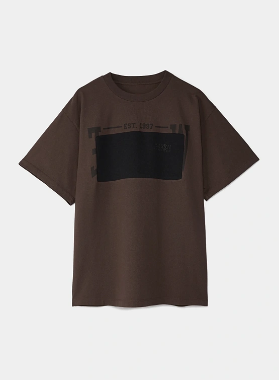 Футболка MM6 Maison Margiela Black Appliqué Brown