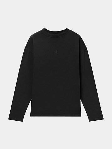 Лонгслив C.P. Company 20/1 Jersey Boxy Logo Black