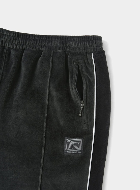 Брюки thisisneverthat Velour Track Pant Black